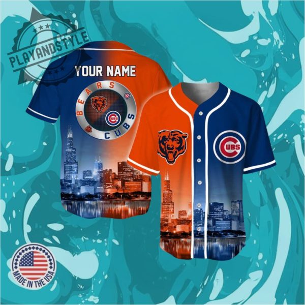 Cubs X Bears Skyline Personalized Jersey playandstyle 1