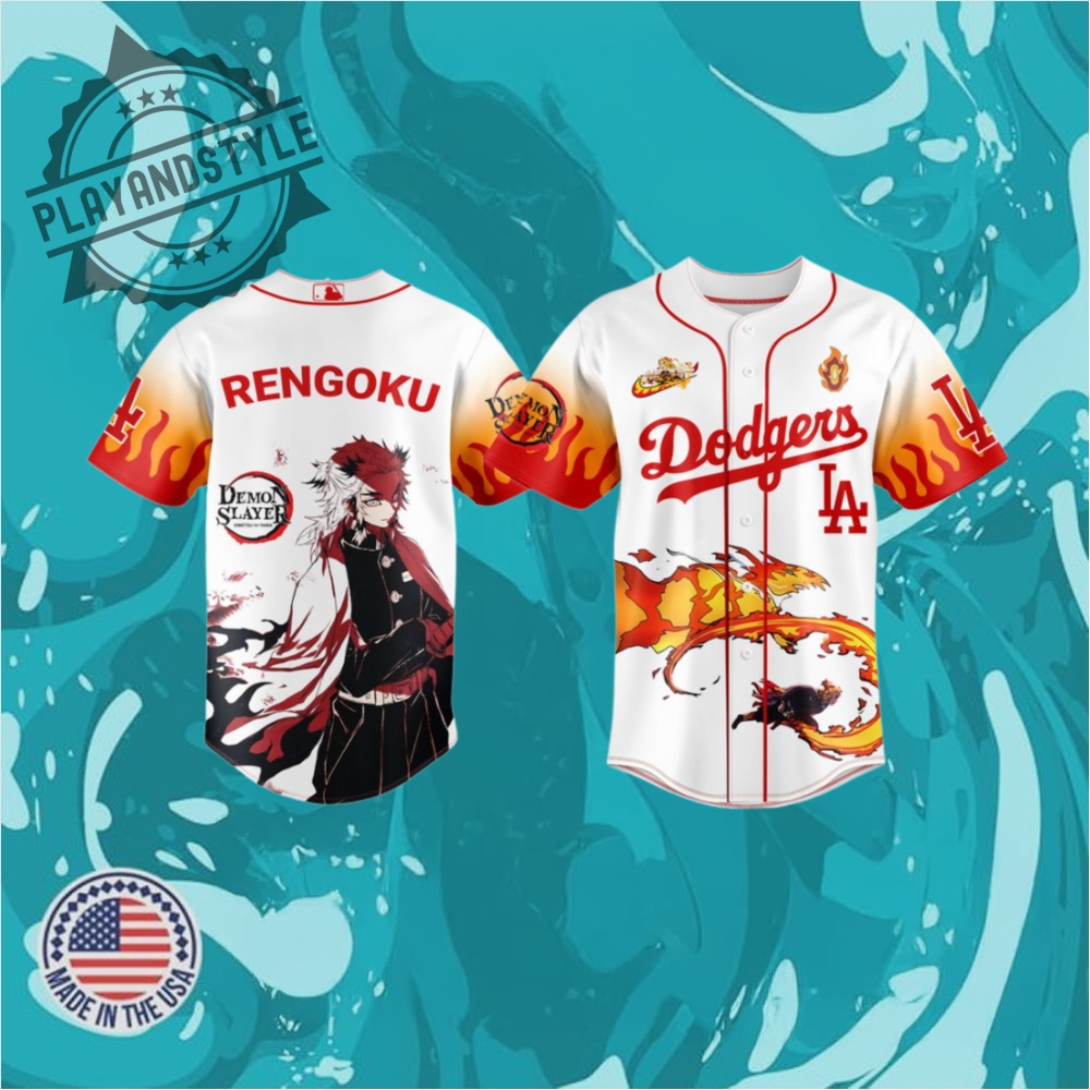 "Top 2025 Jersey Releases: Brewers, Cornhuskers, Guardians, Mariners, White Sox" 22 Los Angeles Dodgers X Demon Slayer Rengoku Kyōjurō Jersey 2025