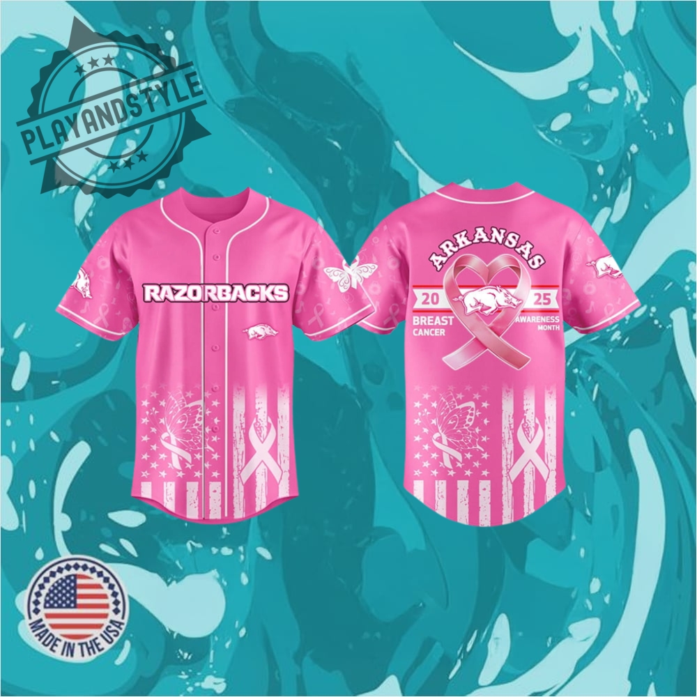 "Top 2025 Baseball Jerseys: Unique Military and Themed Designs" 28 Razorbacks X Breast Cancer Awareness Month 2025 Jersey