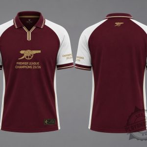 Arsenal Premier League Champions 2025/26 Jersey Burgundy Gold Heritage Edition
